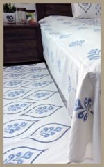 Premium Hand block Printed Bed Side Runner –Buta Blue