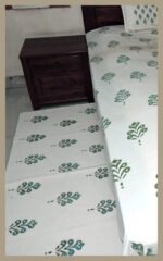 Premium Hand block Printed Bed Side Runner –Buta Green