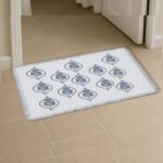 Premium Block print Cotton Canvas Washable Floor Mat – Buta Blue