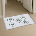 Premium Block print Cotton Canvas Washable Floor Mat – Buta Green - Image 3