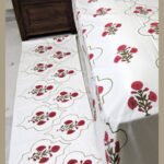 Premium Hand block Printed Bed Side Runner –Poppy Red