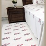 Premium Hand block Printed Bed Side Runner –Flower Red