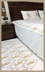 Premium Hand block Printed Bed Side Runner –Flower Yellow - Image 3