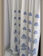 Premium Hand block Printed Blue Pottery Curtains - Image 4