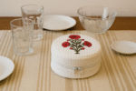 Dining Table Bread Box – Poppy Red all over 100% Cotton ,Cotton Cloth with thermal insulation - Image 2