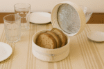 Dining Table Bread Box – Poppy Red all over 100% Cotton ,Cotton Cloth with thermal insulation - Image 4