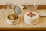 Dining Table Bread Box – Poppy Red all over 100% Cotton ,Cotton Cloth with thermal insulation - Image 3