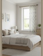 Premium Hand block Printed Buta Blue All Over Curtains