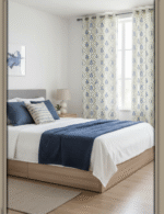 Premium Hand block Printed Buta Blue MG Curtains