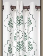 Premium Hand block Printed Buta Green MG Curtains - Image 4