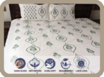 Premium Hand block Printed Green Buta OG - King Size Bed Sheet with 2 Pillows - Image 3