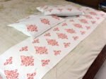 Premium Hand block Printed Fleur - Bed Runner  with 2 Cushion Covers - Image 2