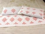 Premium Hand block Printed Fleur - Bed Runner  with 2 Cushion Covers
