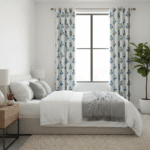 Premium Hand block Printed Blue Poppy MG Curtains