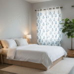 Premium Hand block Printed Blue Poppy OG Curtains