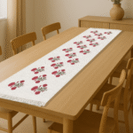100% Cotton Canvas Table Runner  – Red Poppy