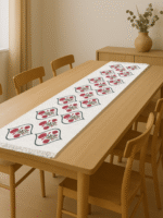 100% Cotton Canvas Table Runner  – Red Poppy - Image 3
