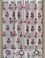 Premium Hand block Printed Red Poppy All Over Curtains - Image 4