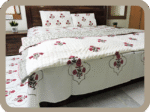 Premium Hand block Printed Red Poppy MG - King Size Bed Sheet with 2 Pillows - Image 2