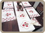 Dining Table  Linen Set – Poppy Red MG 100% Cotton Canvas and Cotton Cloth Reusable - Set of 13 pcs. - Image 2