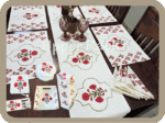 Dining Table  Linen Set – Poppy Red MG 100% Cotton Canvas and Cotton Cloth Reusable - Set of 13 pcs. - Image 3