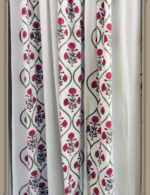 Premium Hand block Printed Red Poppy OG Curtains - Image 3