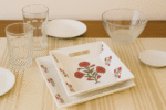 Dining Table Service Tray Set of 2 pcs. – Poppy Red all over - 100% Cotton Cloth - Image 2