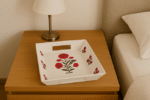 Dining Table Service Tray Set of 2 pcs. – Poppy Red all over - 100% Cotton Cloth - Image 4