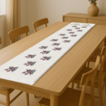 100% Cotton Canvas Table Runner  – Red Flower
