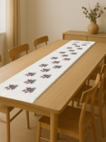 100% Cotton Canvas Table Runner  – Red Flower