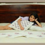Premium Hand block Printed Red Floral AO- Bed Runner  with 2 Cushion Covers