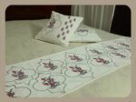 Premium Hand block Printed Red Floral MG - Bed Runner  with 2 Cushion Covers - Image 2