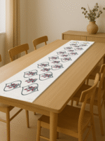 100% Cotton Canvas Table Runner  – Red Flower - Image 2