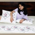Premium Hand block Printed Red Floral OG - Bed Runner  with 2 Cushion Covers