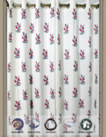 Premium Hand block Printed Red Floral AO Curtains - Image 2