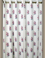 Premium Hand block Printed Red Floral AO Curtains - Image 3