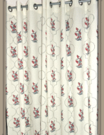Premium Hand block Printed Red Floral MG Curtains - Image 2