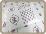 Premium Hand block Printed Red Floral OG King Size Bed Sheet with 2 Pillows - Image 2