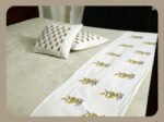 Premium Hand block Printed Red Floral AO - Bed Runner  with 2 Cushion Covers - Image 2