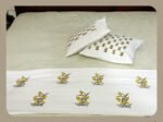 Premium Hand block Printed Red Floral AO - Bed Runner  with 2 Cushion Covers