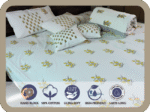 Premium Hand block Printed  Yellow Floral All Over King Size Bed Sheet  with 2 Pillows - Image 3