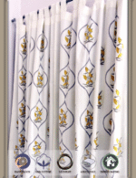 Premium Hand block Printed Yellow Floral OG Curtains - Image 4
