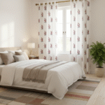 Premium Hand block Printed Red Floral AO Curtains