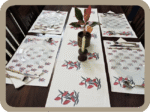 Dining Table  Linen Set – Sun Flower Red AO 100% Cotton Canvas and Cotton Cloth Reusable - Set of 13 pcs. - Image 2