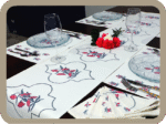 Dining Table Linen Set – Sun Flower Red MG 100% Cotton Canvas and Cotton Cloth Reusable – Set of 13 pcs. - Image 2