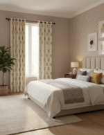 Premium Hand block Printed Yellow Floral AO Curtains - Image 5