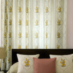 Premium Hand block Printed Yellow Floral MG Curtains