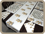 Dining Table  Linen Set – Sun Flower Yellow AO 100% Cotton Canvas and Cotton Cloth Reusable - Set of 13 pcs. - Image 2
