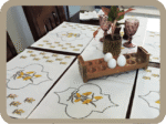 Dining Table  Linen Set – Sun Flower Yellow MG 100% Cotton Canvas and Cotton Cloth Reusable - Set of 13 pcs.