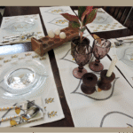 Dining Table  Linen Set – Sun Flower Yellow OG 100% Cotton Canvas and Cotton Cloth Reusable - Set of 13 pcs.